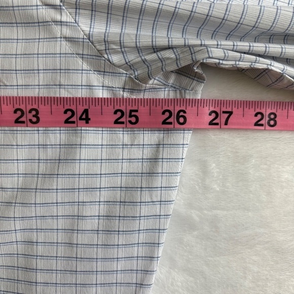 Calvin Klein Dress Shirt, Stretch, White/Blue Plaid, Neck, 17-17 1/2, 34/35, NWT - Picture 11 of 16